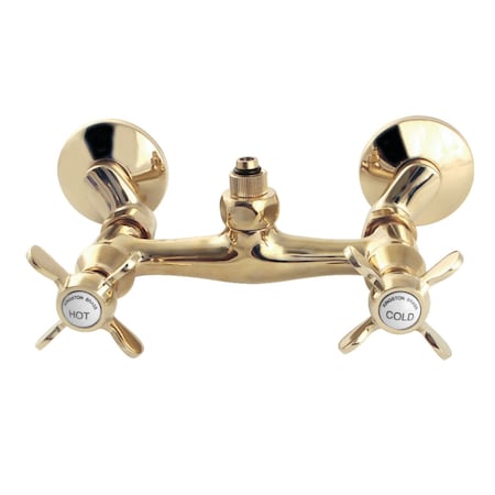 Kingston Brass CC2132BEX Wall Mount Tub Faucet Body with Riser Adapter, Polished Brass CC2132BEX